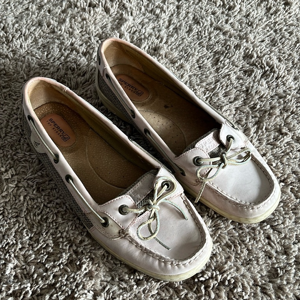 Sperry Top Sider Angelfish Boat Shoe Women’s Size 9.5 Pale Pink Leather